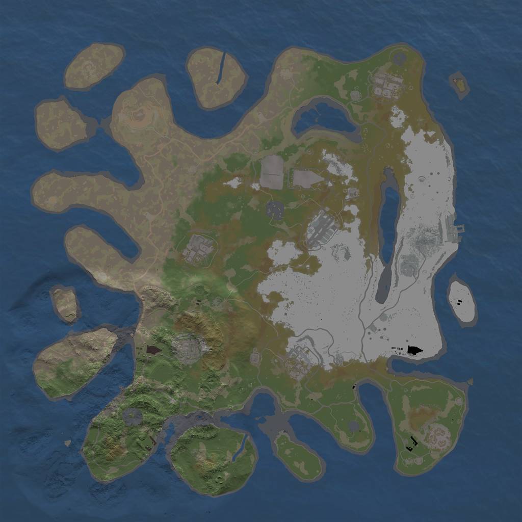 Rust Map: Procedural Map, Size: 4000, Seed: 65561, 15 Monuments