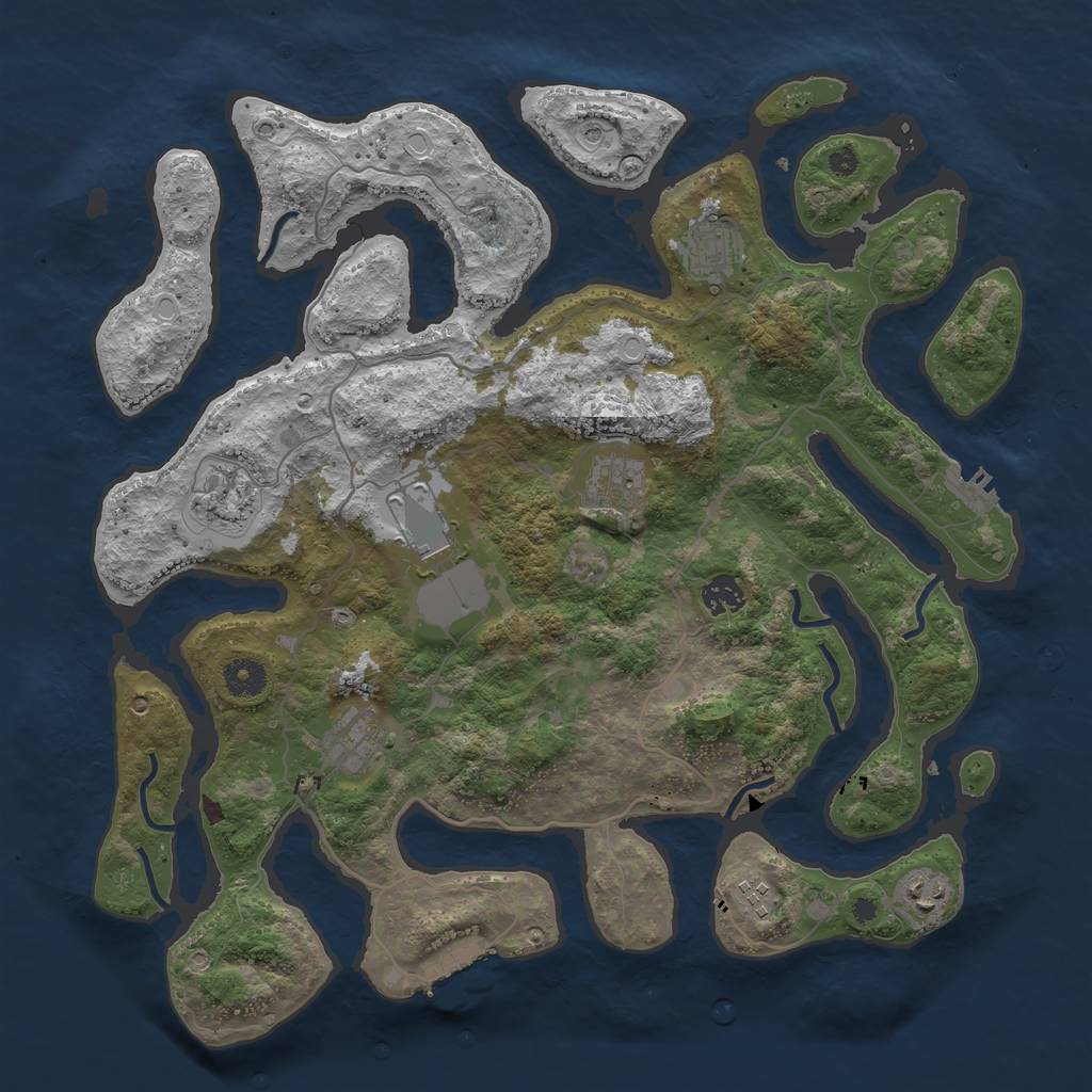 Rust Map: Procedural Map, Size: 4000, Seed: 65316534, 16 Monuments