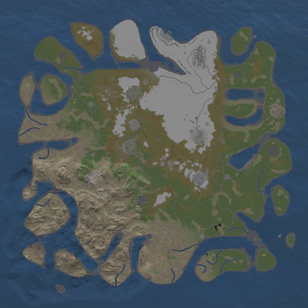 Rust Map: Procedural Map, Size: 4500, Seed: 484646, 15 Monuments