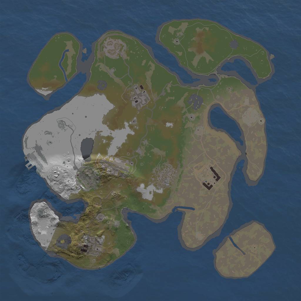 Rust Map: Procedural Map, Size: 3000, Seed: 30001, 12 Monuments