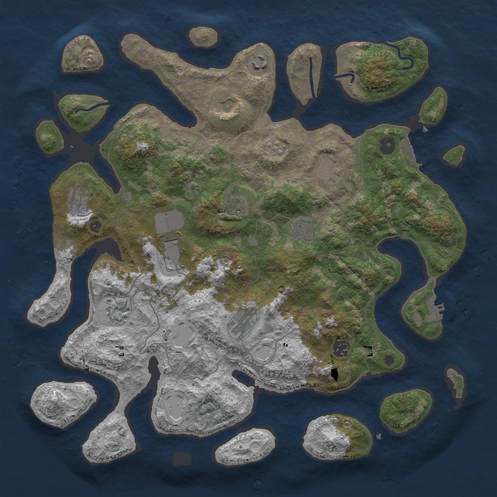 Rust Map: Procedural Map, Size: 4400, Seed: 15082018, 22 Monuments