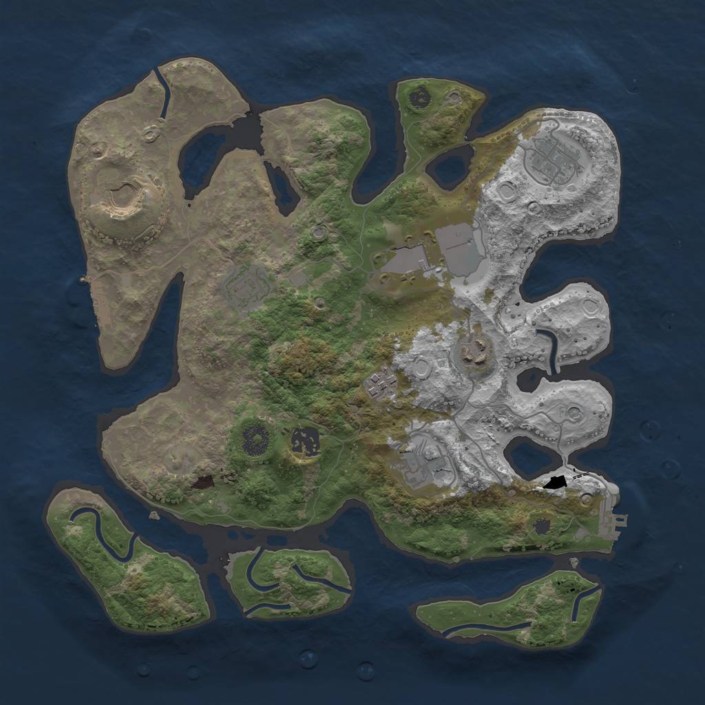 Rust Map: Procedural Map, Size: 3500, Seed: 5010463, 19 Monuments