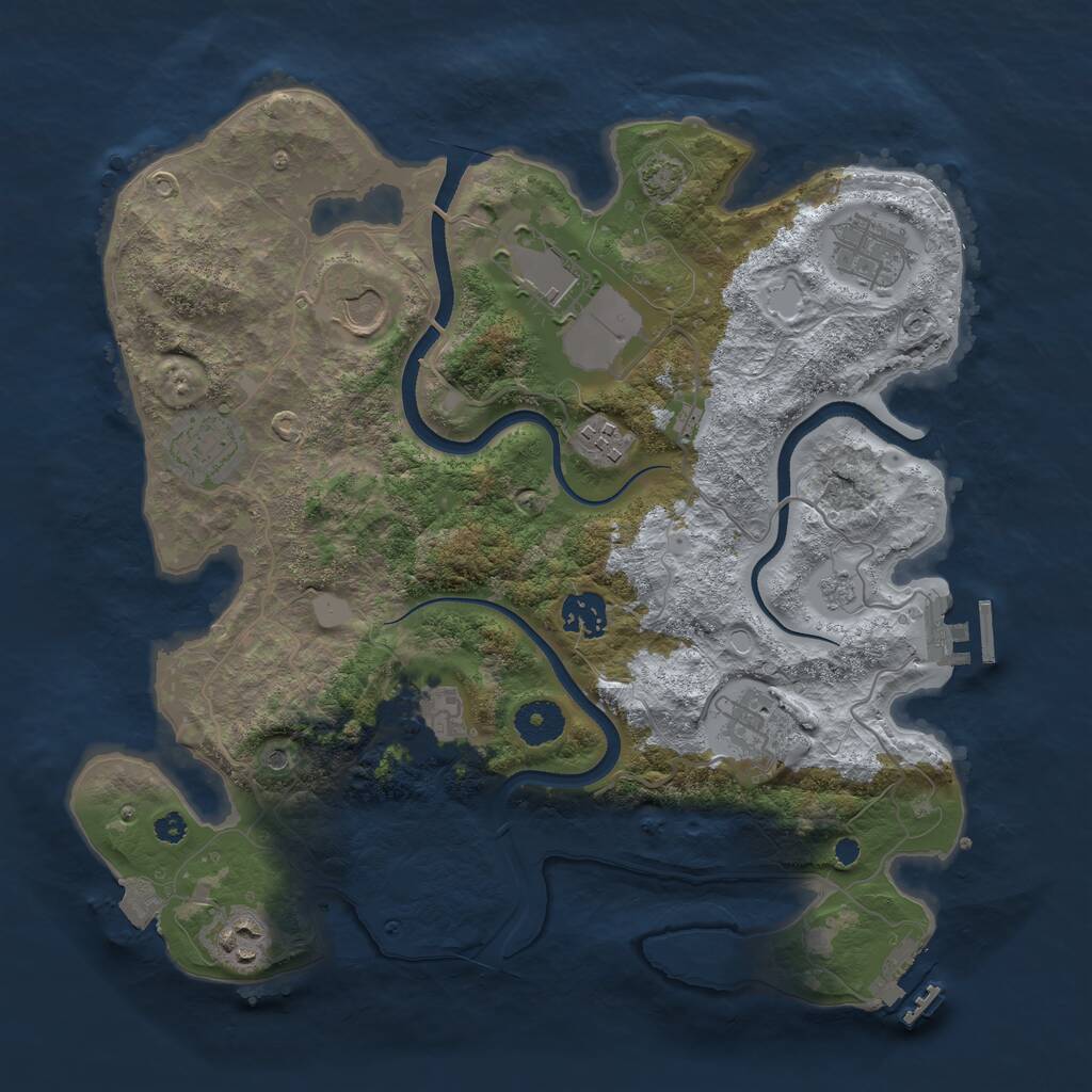 Rust Map: Procedural Map, Size: 3500, Seed: 5010463, 15 Monuments