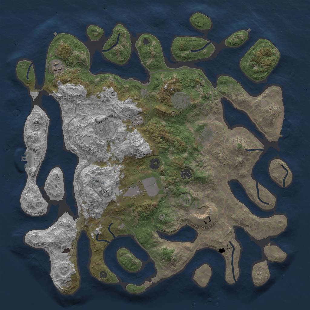 Rust Map: Procedural Map, Size: 4250, Seed: 133742069, 19 Monuments