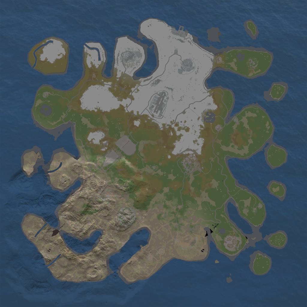 Rust Map: Procedural Map, Size: 4000, Seed: 4201987, 14 Monuments