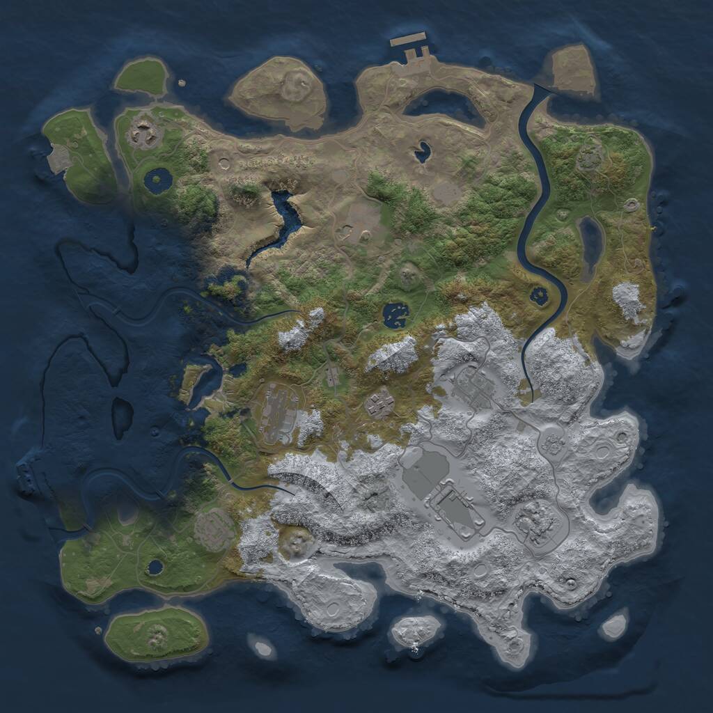 Rust Map: Procedural Map, Size: 4000, Seed: 575809911, 15 Monuments
