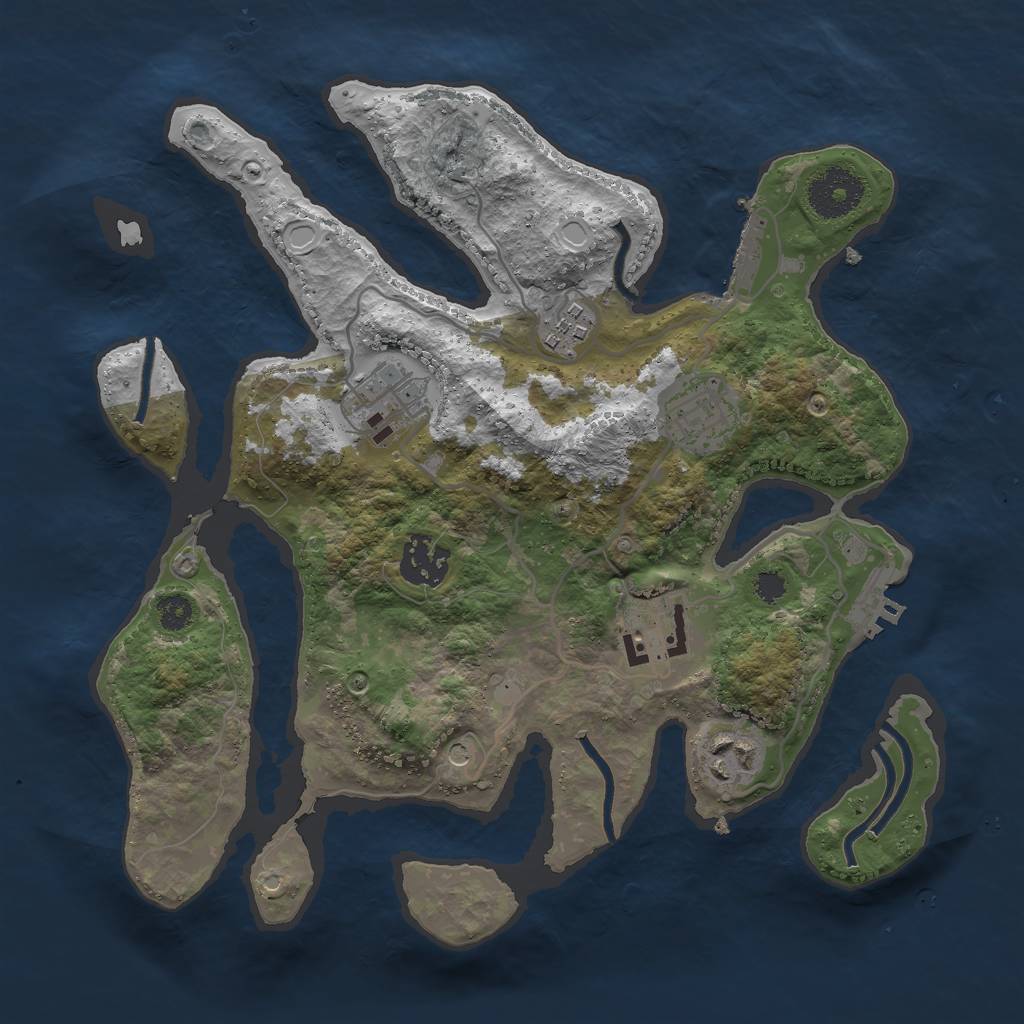 Rust Map: Procedural Map, Size: 3000, Seed: 515719365, 14 Monuments