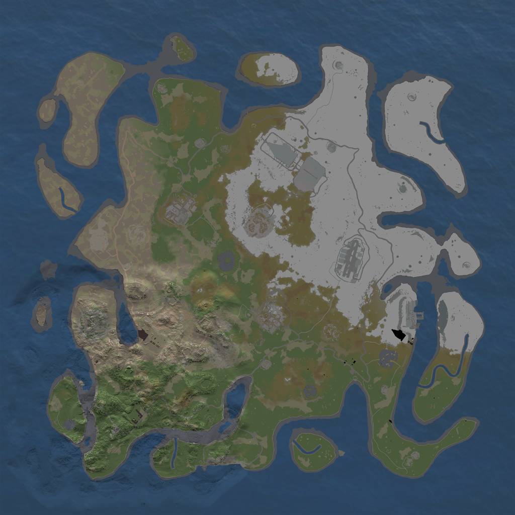 Rust Map: Procedural Map, Size: 4000, Seed: 6941, 14 Monuments