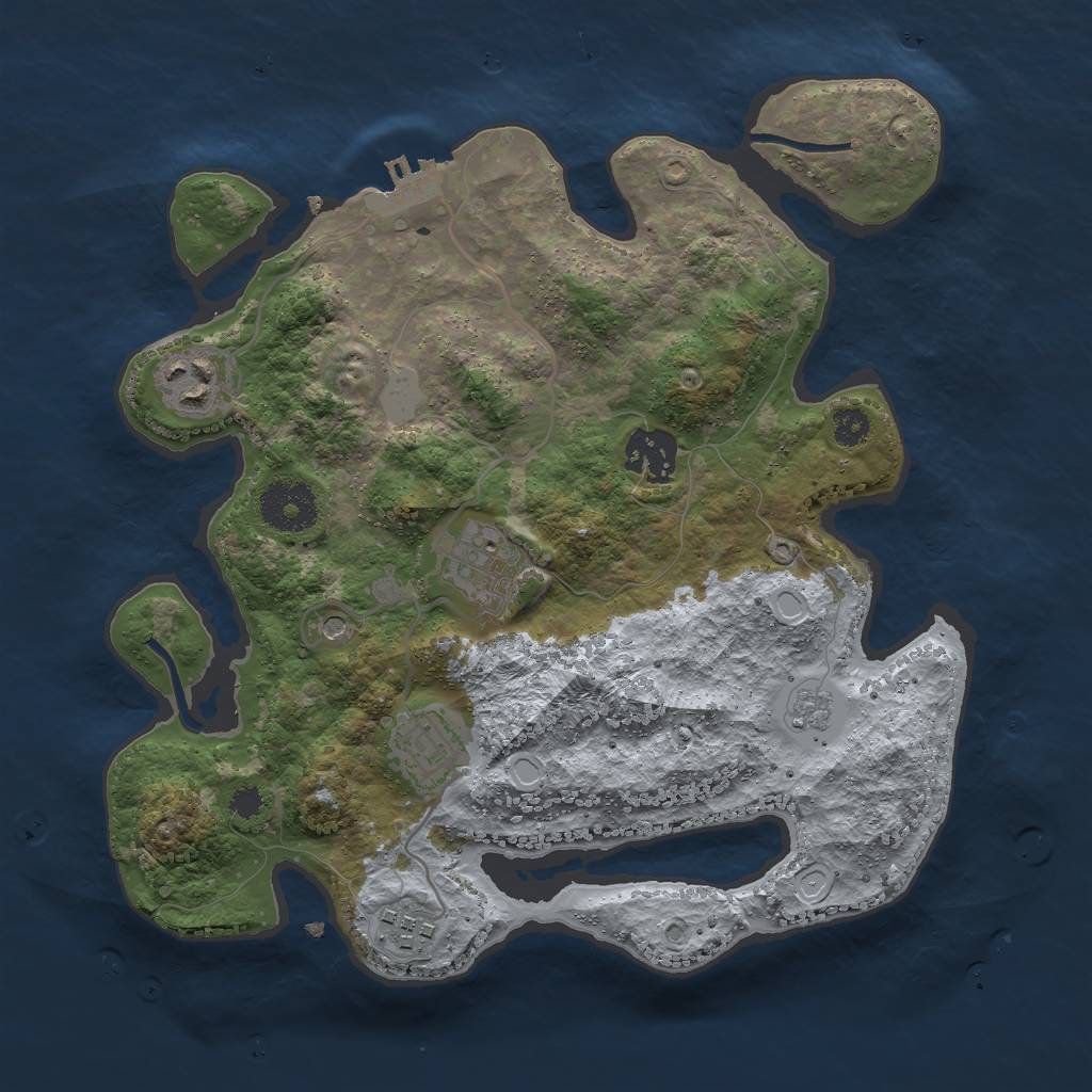 Rust Map: Procedural Map, Size: 3000, Seed: 339776623, 13 Monuments