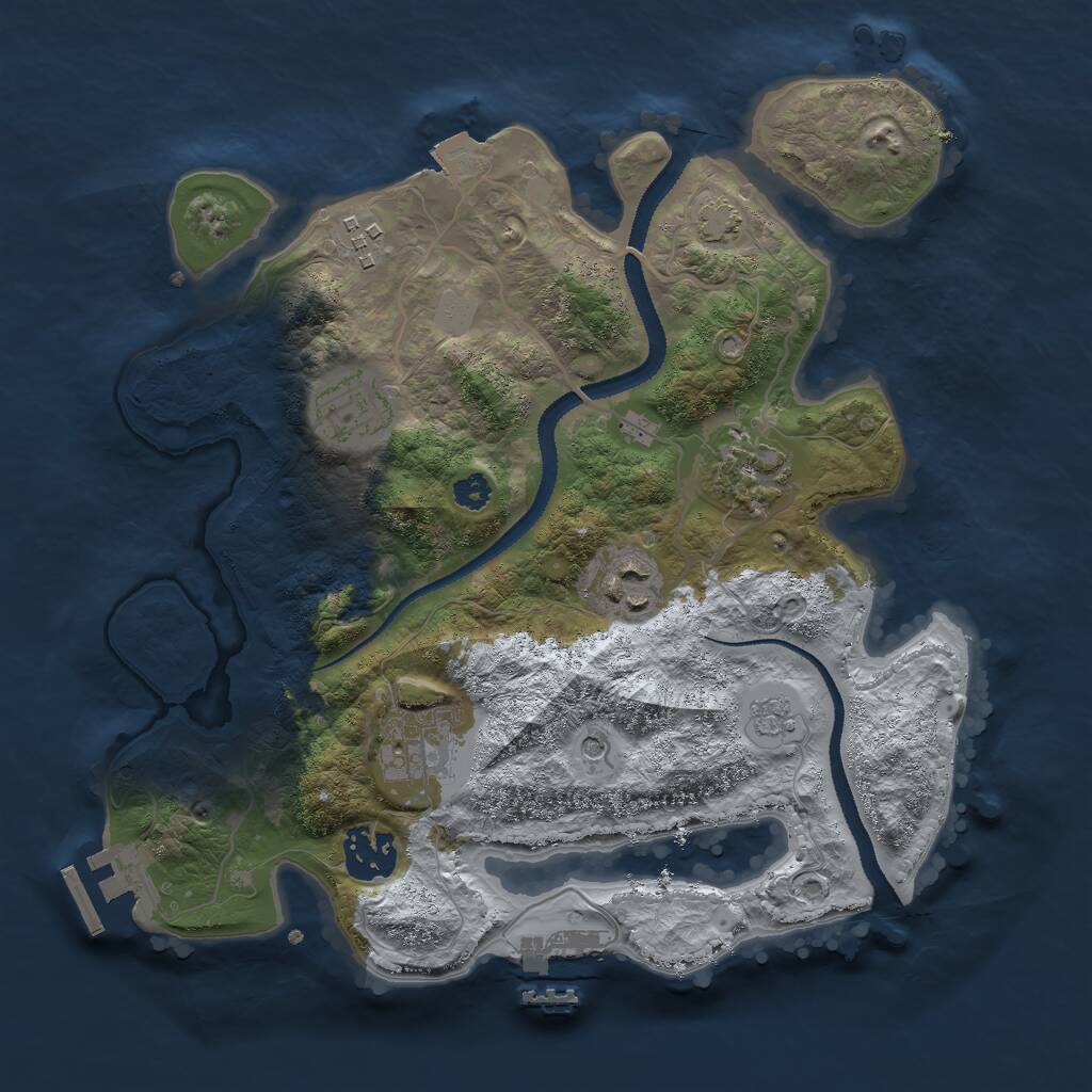 Rust Map: Procedural Map, Size: 3000, Seed: 339776623, 12 Monuments