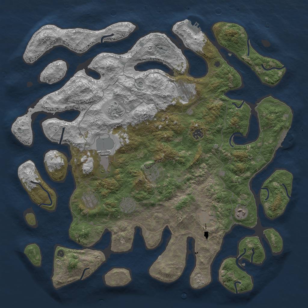 Rust Map: Procedural Map, Size: 4600, Seed: 925468713, 15 Monuments