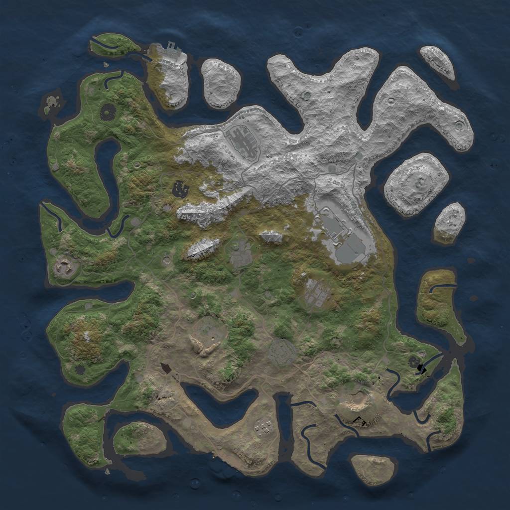 Rust Map: Procedural Map, Size: 4500, Seed: 4563452, 15 Monuments