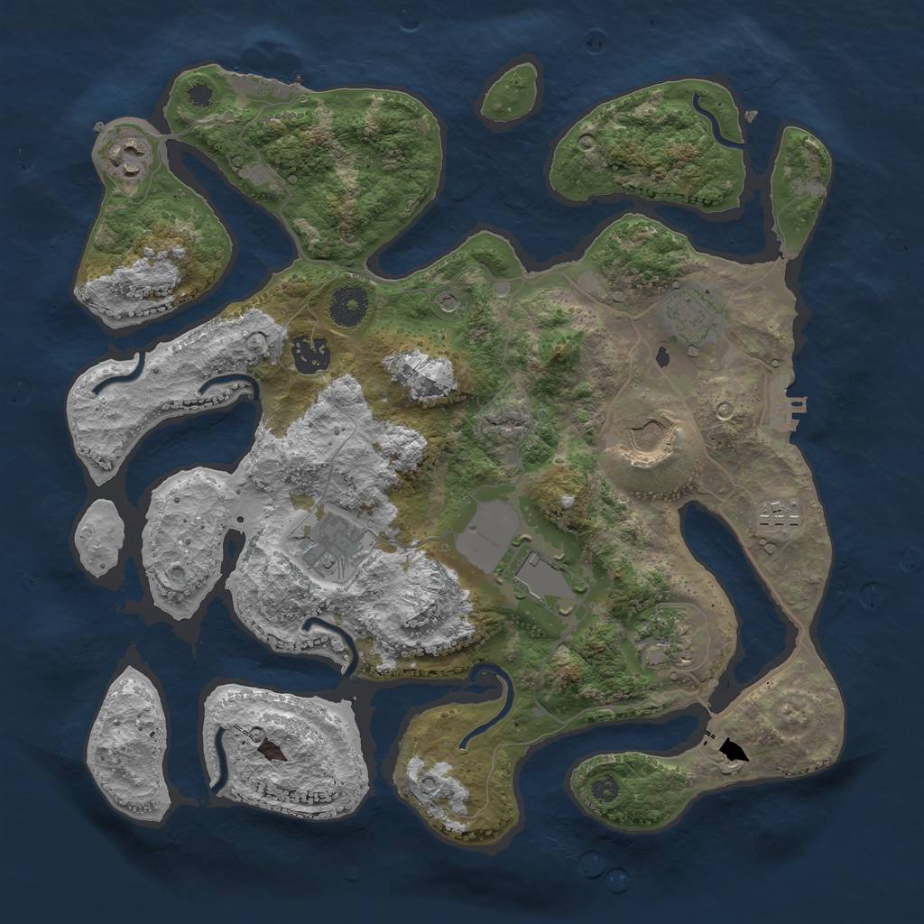 Rust Map: Procedural Map, Size: 3500, Seed: 807044, 13 Monuments