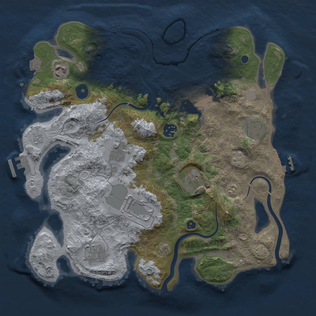 Rust Map: Procedural Map, Size: 3500, Seed: 807044, 15 Monuments