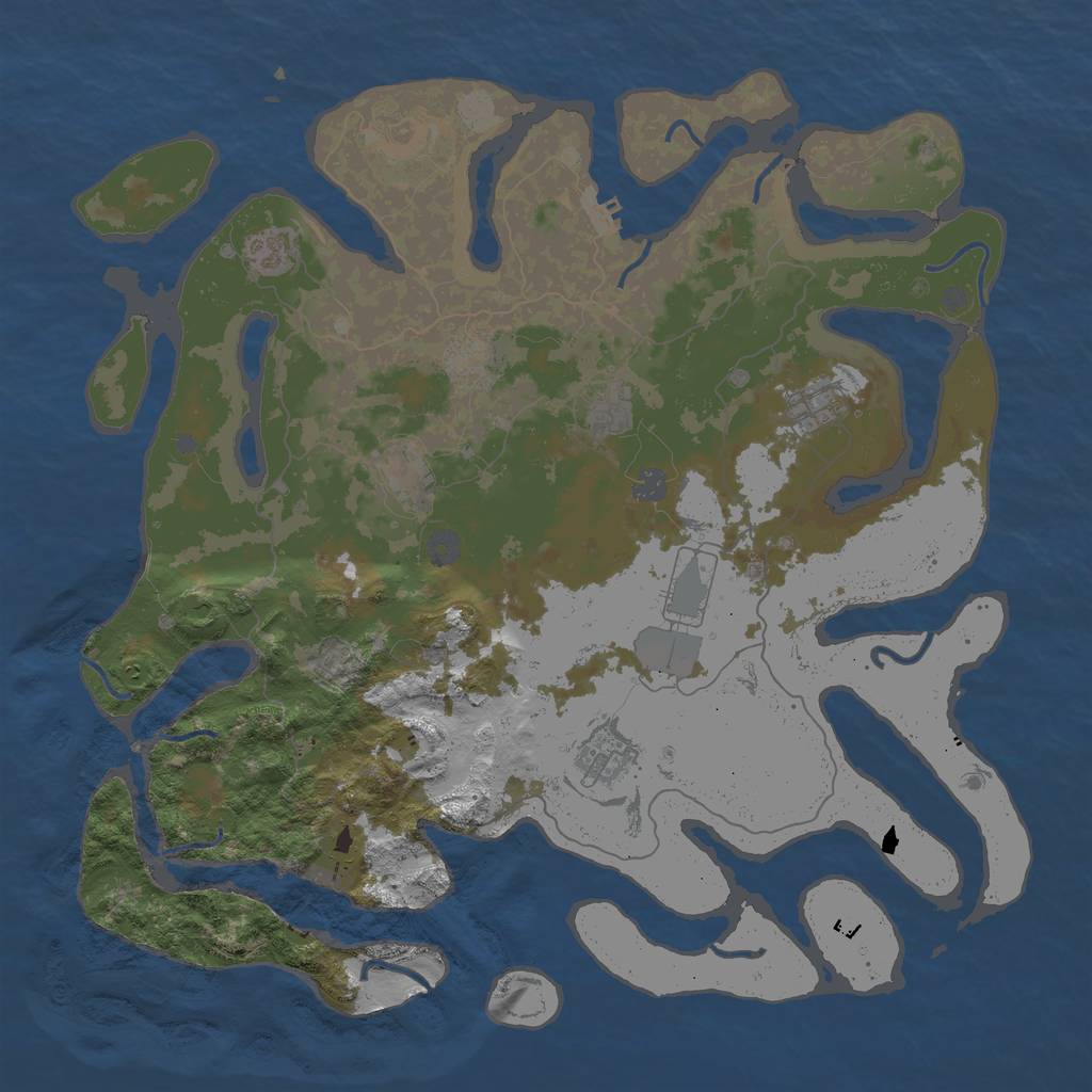 Rust Map: Procedural Map, Size: 4500, Seed: 1620126902, 15 Monuments