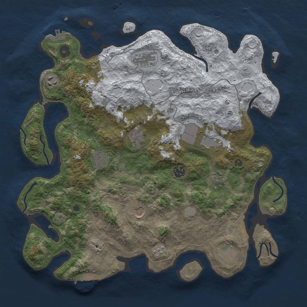 Rust Map: Procedural Map, Size: 4000, Seed: 1848673, 19 Monuments