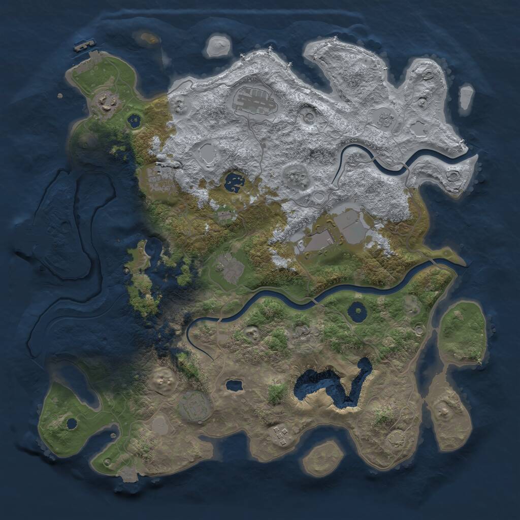 Rust Map: Procedural Map, Size: 4000, Seed: 1848673, 14 Monuments