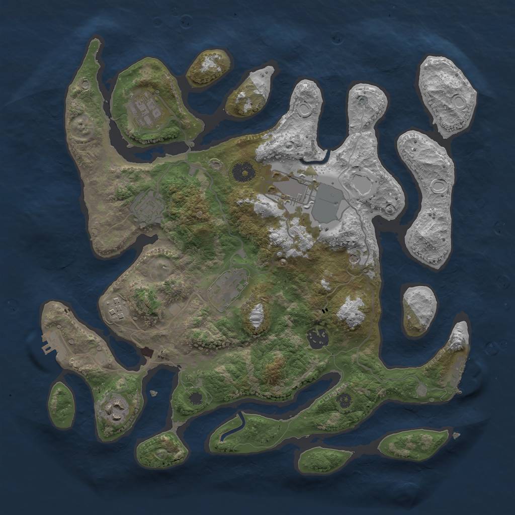 Rust Map: Procedural Map, Size: 3600, Seed: 324234, 15 Monuments