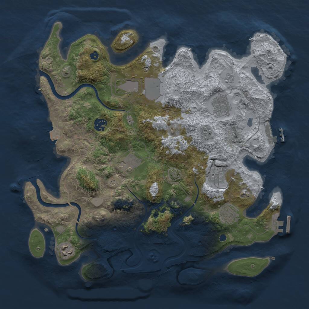 Rust Map: Procedural Map, Size: 3600, Seed: 324234, 14 Monuments