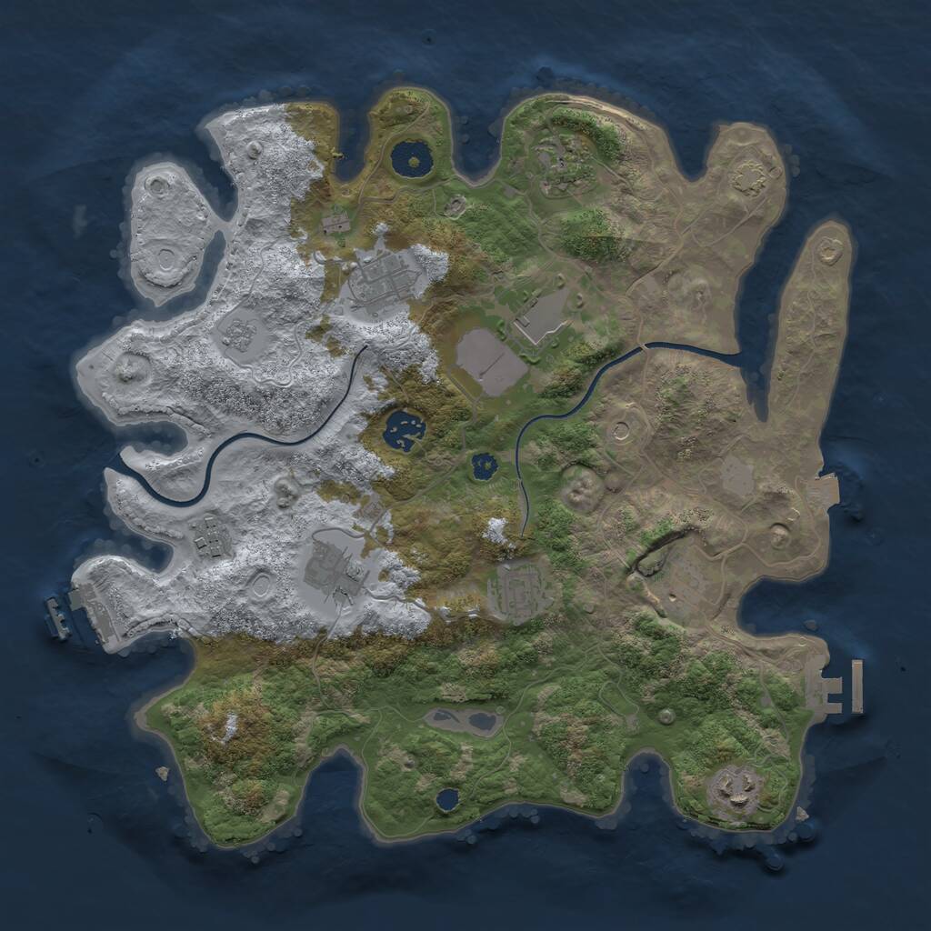 Rust Map: Procedural Map, Size: 3500, Seed: 402270767, 15 Monuments