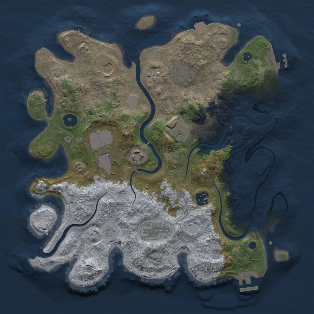 Rust Map: Procedural Map, Size: 3500, Seed: 1505317116, 14 Monuments