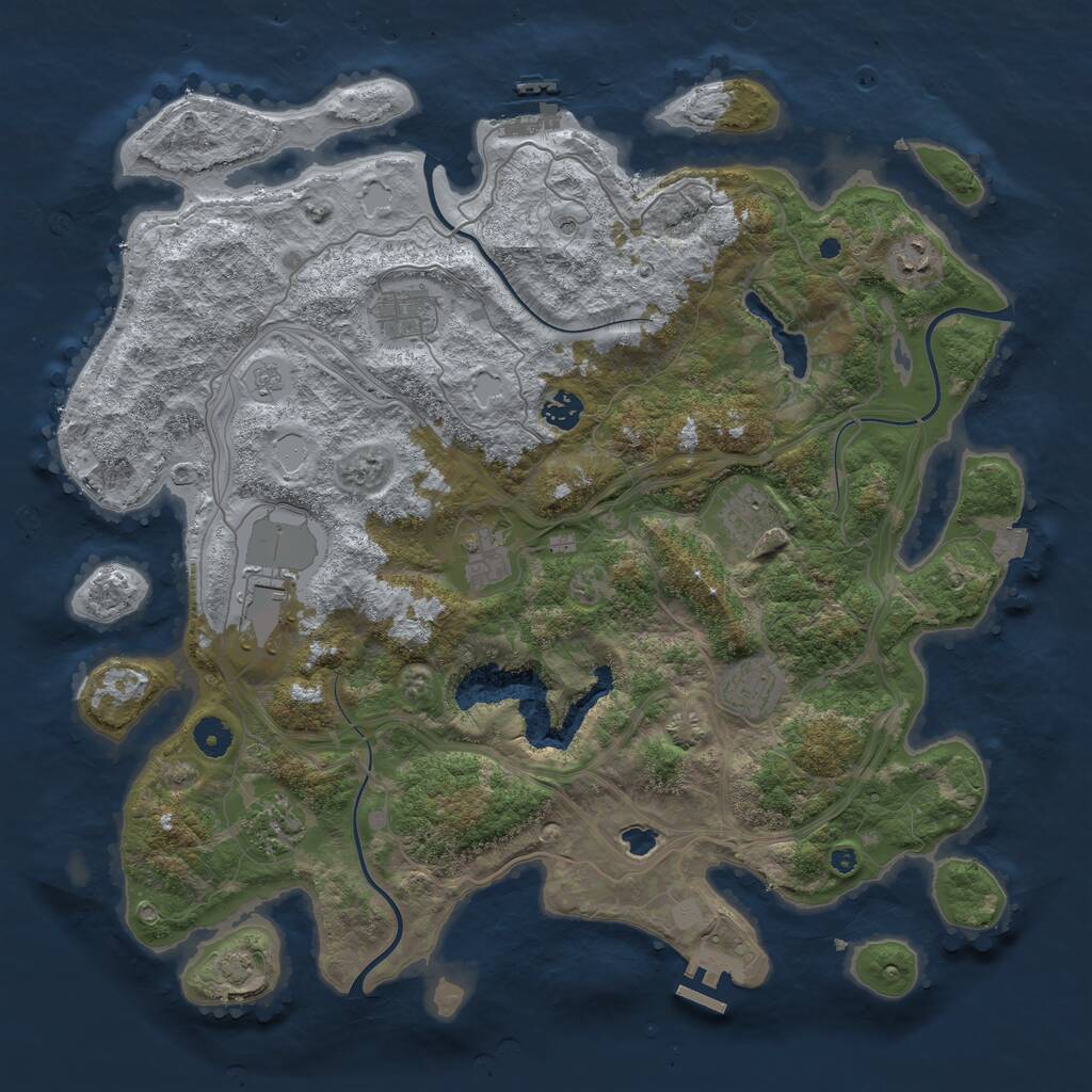 Rust Map: Procedural Map, Size: 4250, Seed: 56432, 14 Monuments