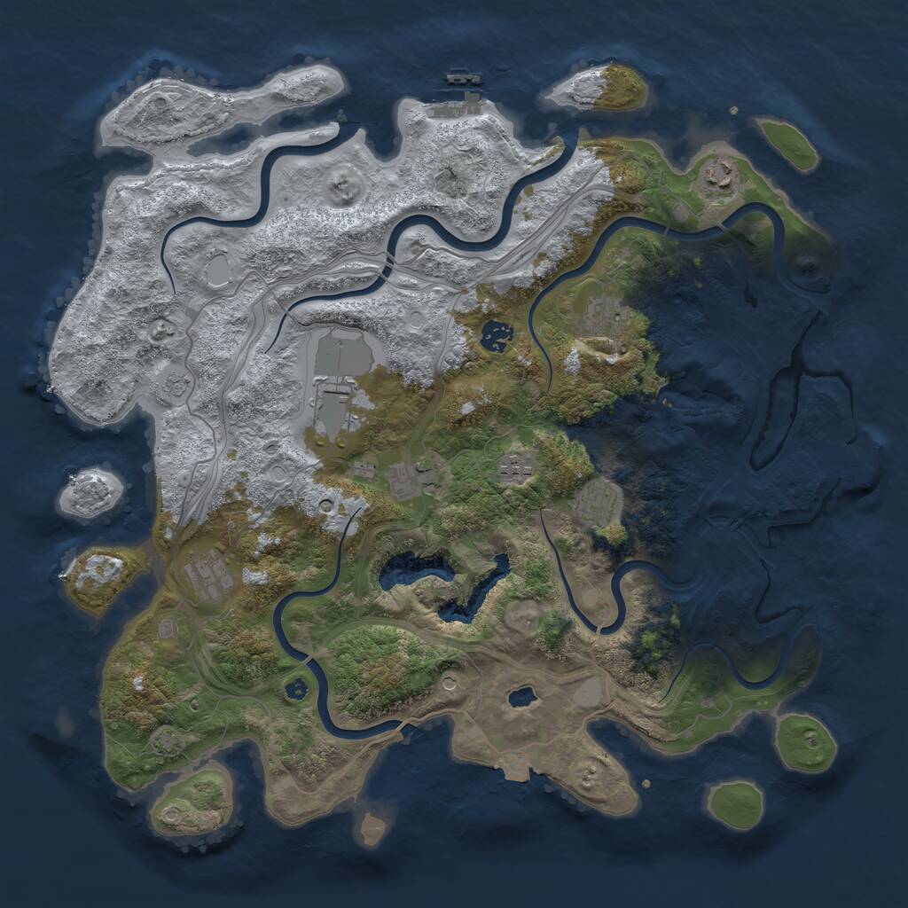Rust Map: Procedural Map, Size: 4250, Seed: 56432, 14 Monuments