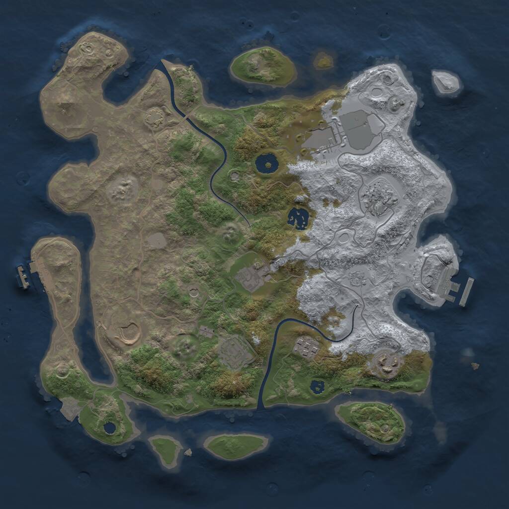 Rust Map: Procedural Map, Size: 3500, Seed: 29038, 14 Monuments