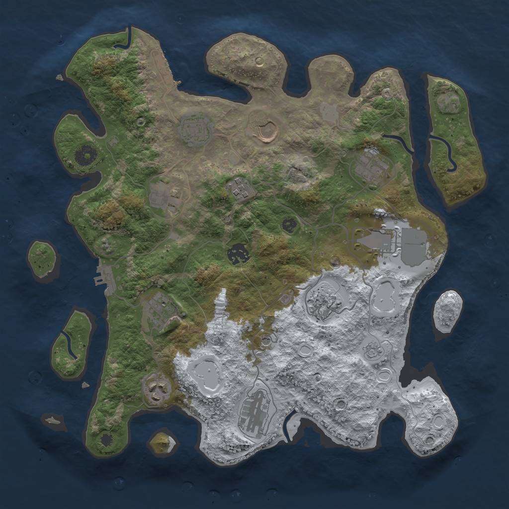 Rust Map: Procedural Map, Size: 3600, Seed: 906325752, 20 Monuments