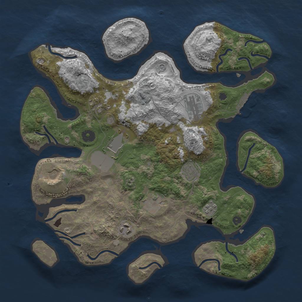 Rust Map: Procedural Map, Size: 3500, Seed: 20210509, 12 Monuments