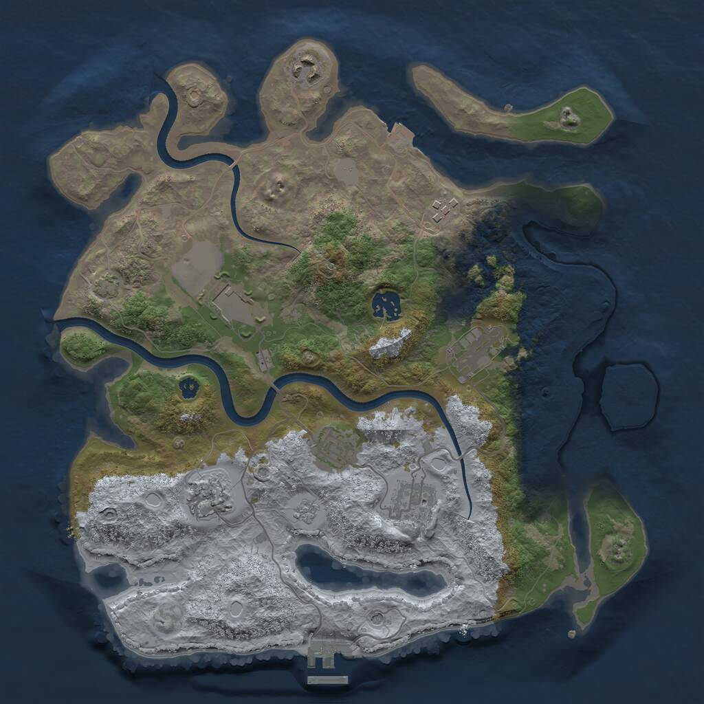 Rust Map: Procedural Map, Size: 3500, Seed: 799696, 13 Monuments