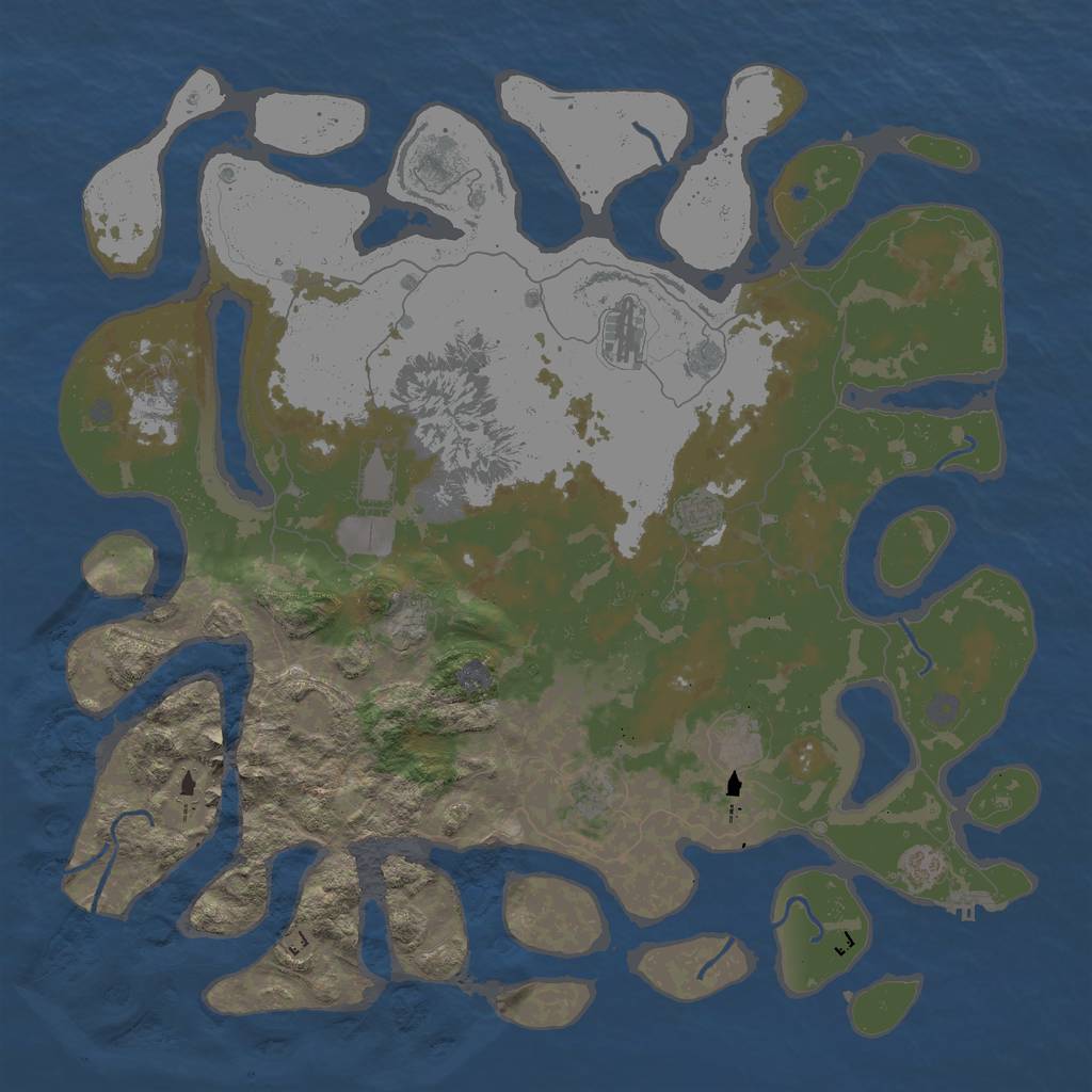 Rust Map: Procedural Map, Size: 5000, Seed: 14541871, 15 Monuments