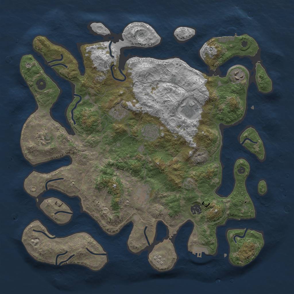 Rust Map: Procedural Map, Size: 4100, Seed: 210, 16 Monuments