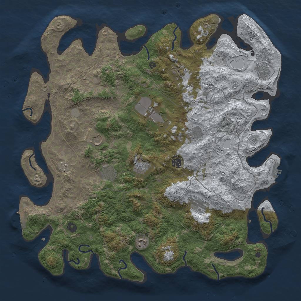 Rust Map: Procedural Map, Size: 4500, Seed: 395286, 20 Monuments