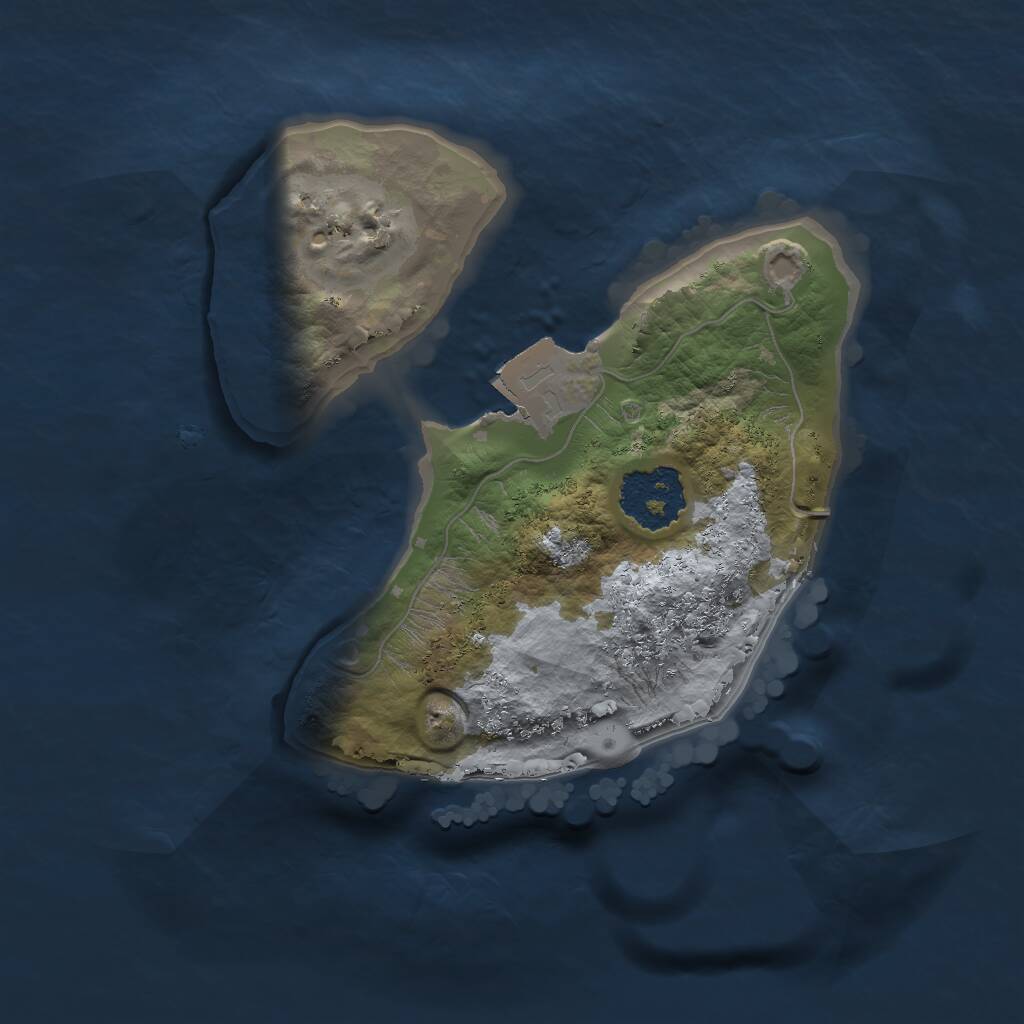 Rust Map: Procedural Map, Size: 1600, Seed: 51823, 1 Monuments