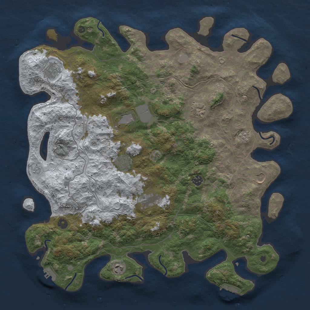 Rust Map: Procedural Map, Size: 4500, Seed: 186329492, 18 Monuments