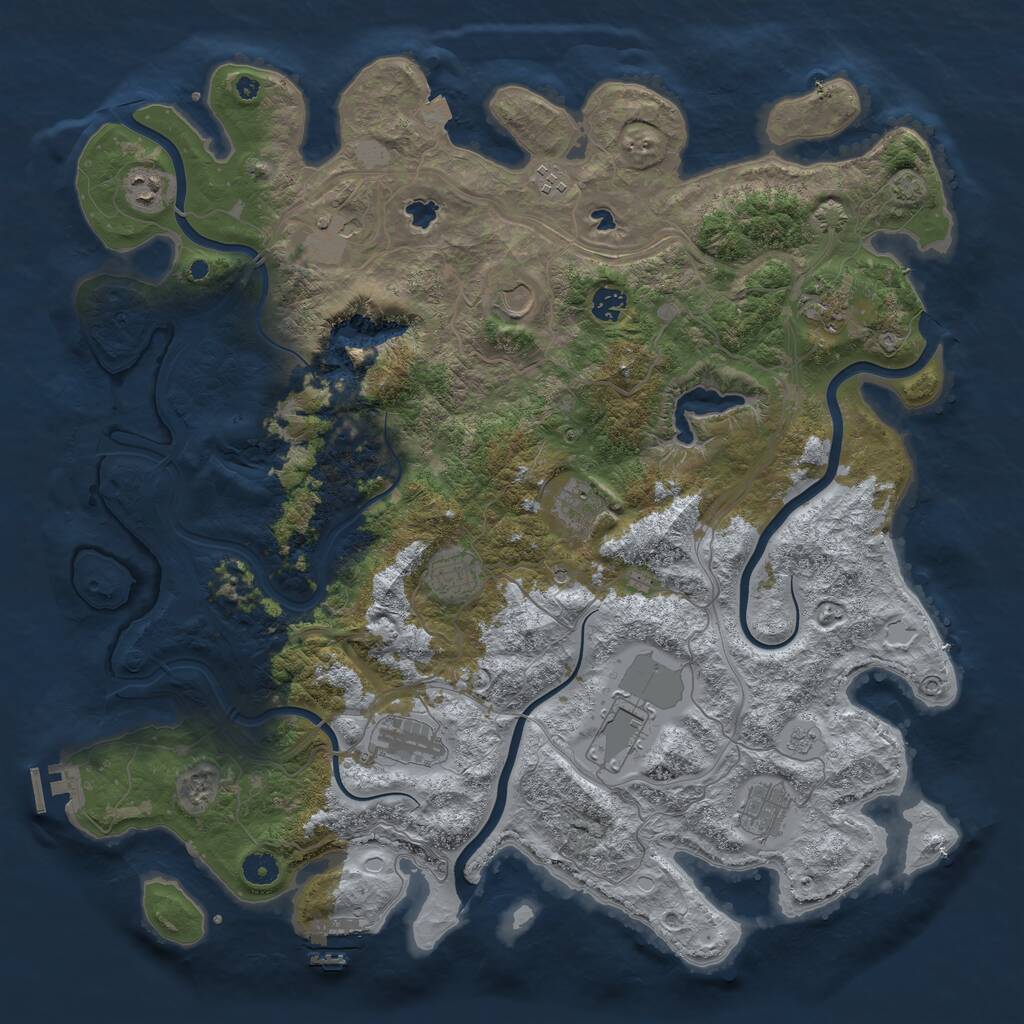 Rust Map: Procedural Map, Size: 4500, Seed: 205, 17 Monuments