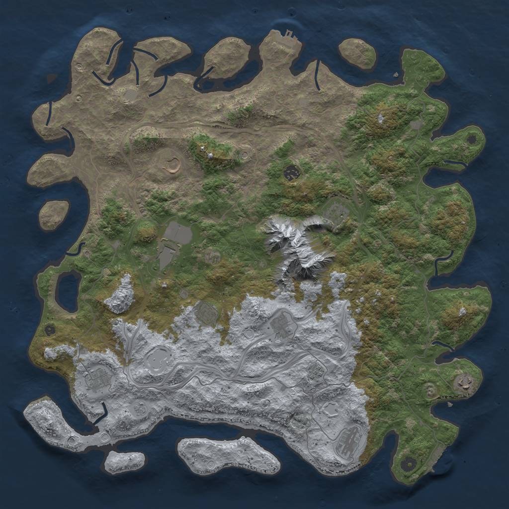 Rust Map: Procedural Map, Size: 5000, Seed: 26, 17 Monuments