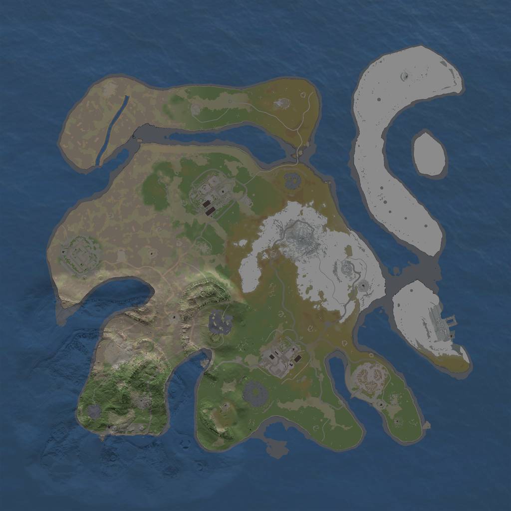 Rust Map: Procedural Map, Size: 3000, Seed: 616686, 11 Monuments