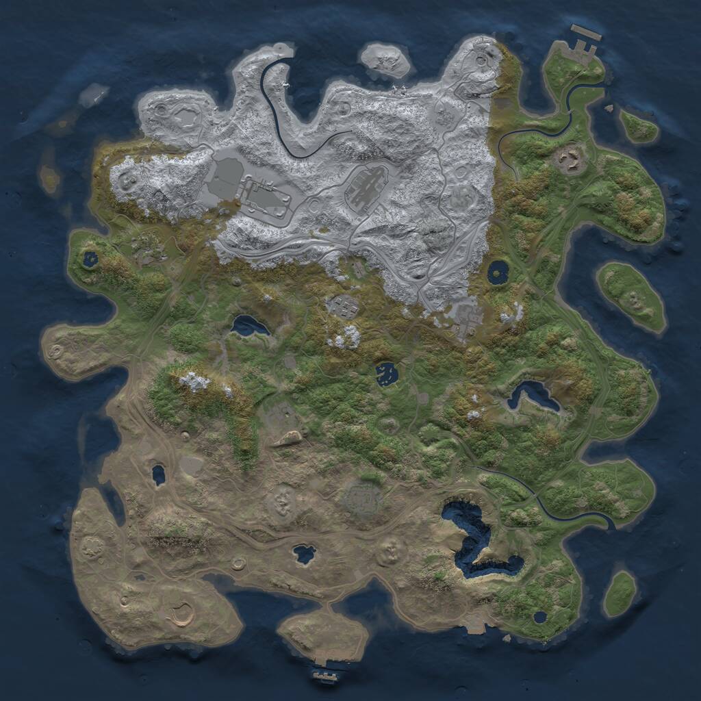 Rust Map: Procedural Map, Size: 4500, Seed: 603215, 16 Monuments