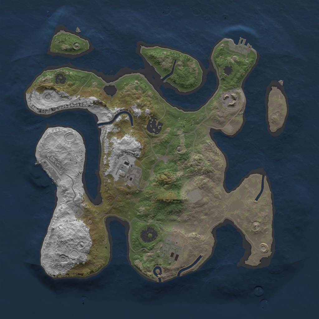 Rust Map: Procedural Map, Size: 3000, Seed: 1581038527, 12 Monuments