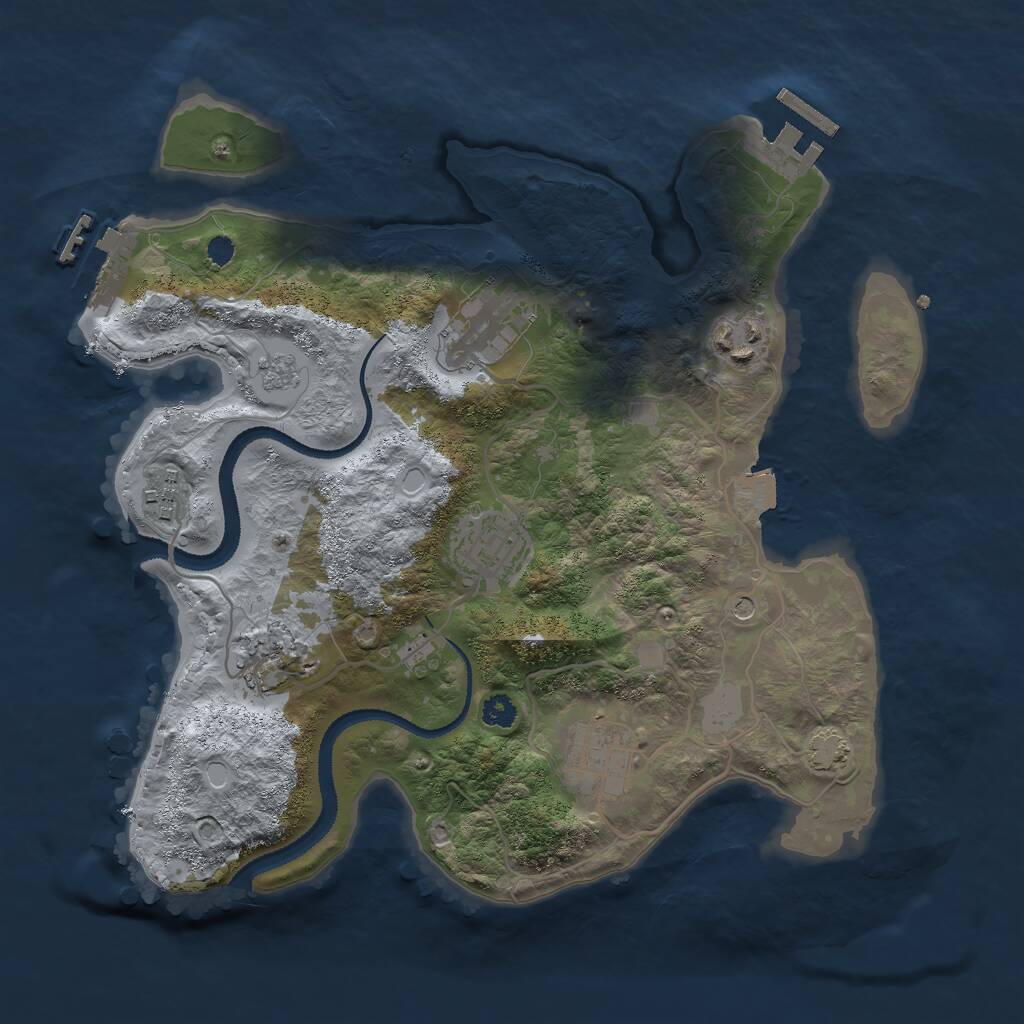 Rust Map: Procedural Map, Size: 3000, Seed: 1581038527, 12 Monuments