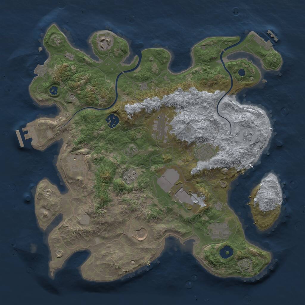 Rust Map: Procedural Map, Size: 3500, Seed: 193735, 15 Monuments