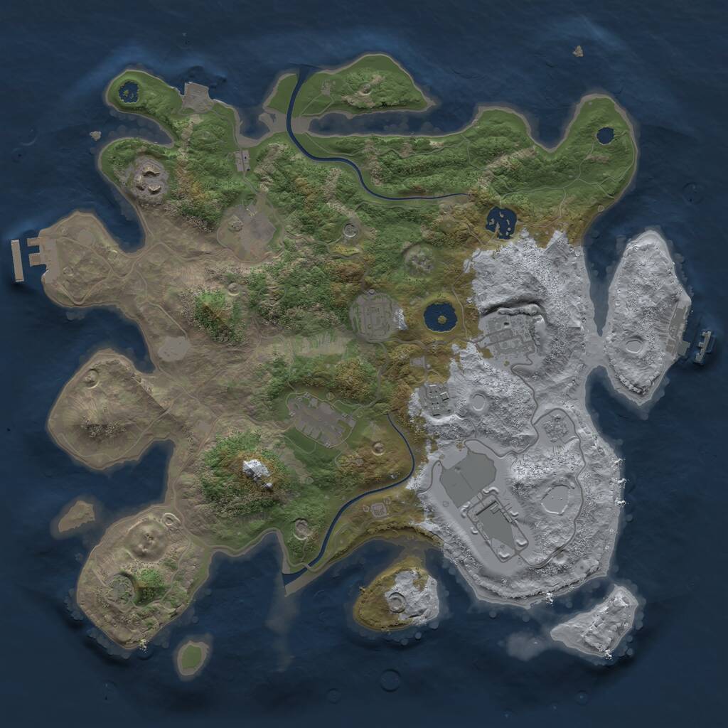 Rust Map: Procedural Map, Size: 3500, Seed: 171177, 14 Monuments