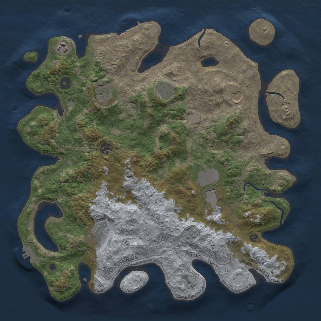 Rust Map: Procedural Map, Size: 4000, Seed: 8462812, 15 Monuments