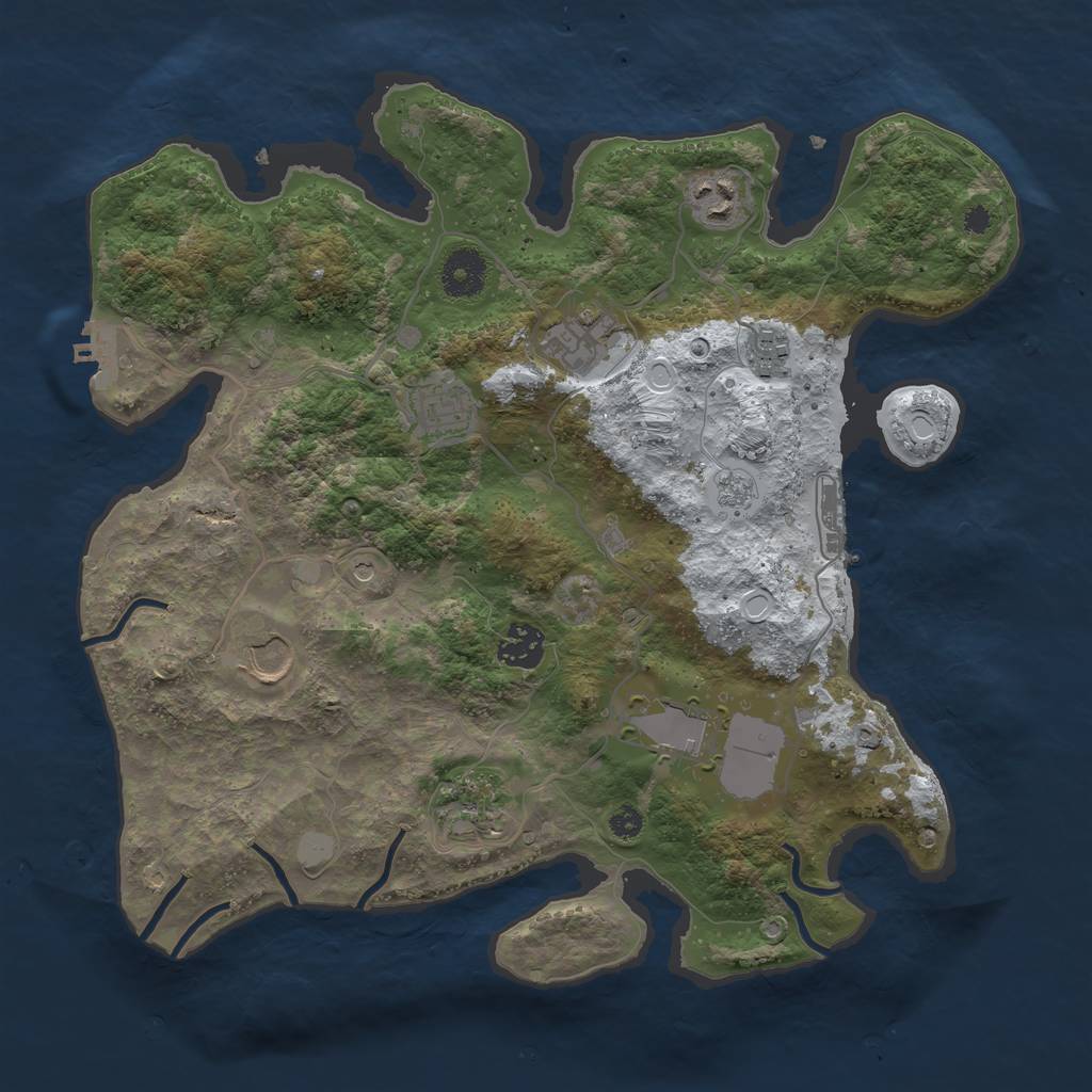 Rust Map: Procedural Map, Size: 3500, Seed: 923397, 17 Monuments