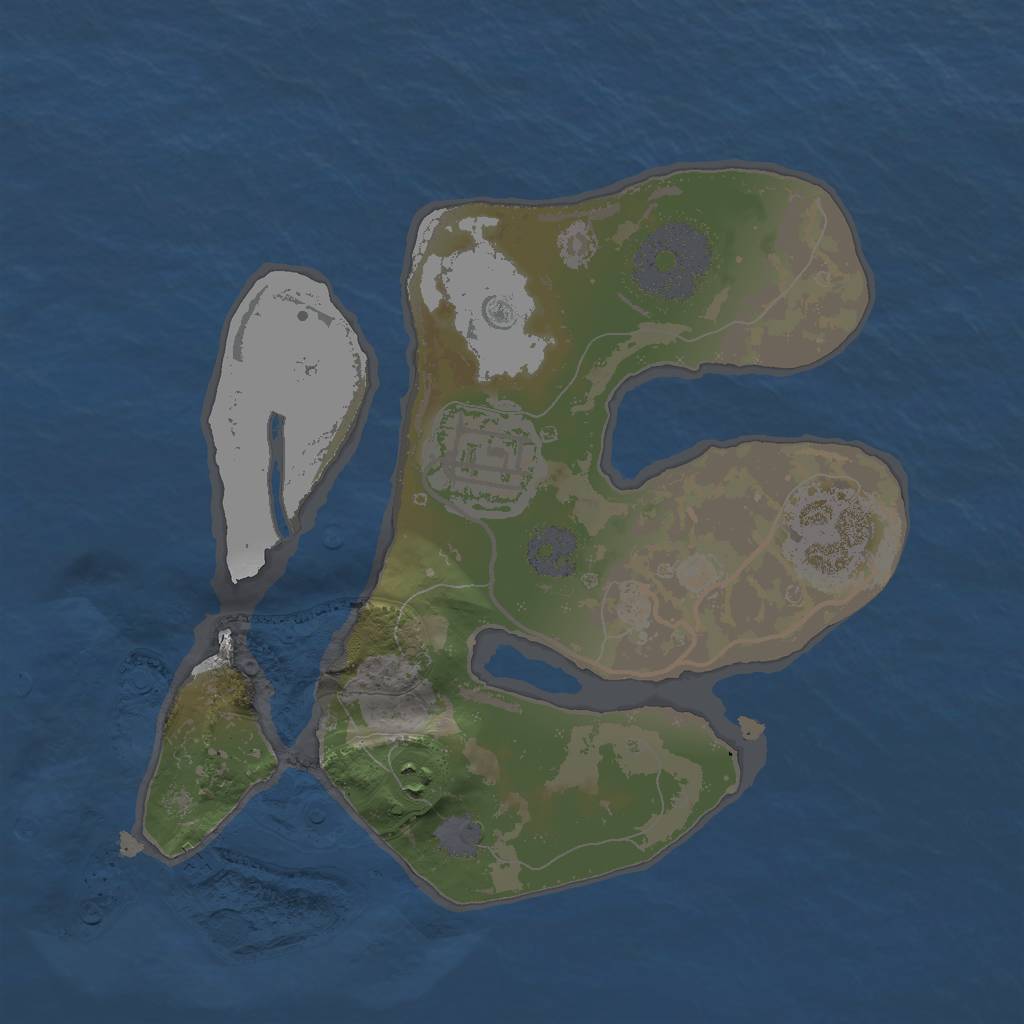 Rust Map: Procedural Map, Size: 2000, Seed: 315715093, 6 Monuments