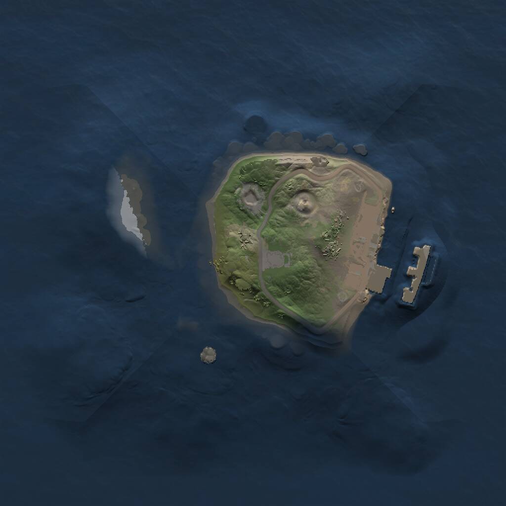 Rust Map: Procedural Map, Size: 1290, Seed: 51443, 2 Monuments