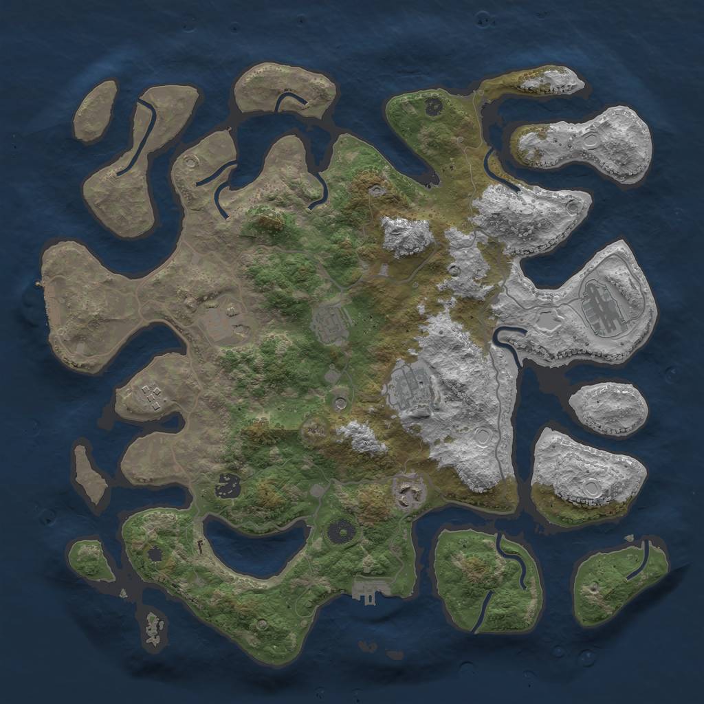 Rust Map: Procedural Map, Size: 4000, Seed: 3578921, 15 Monuments