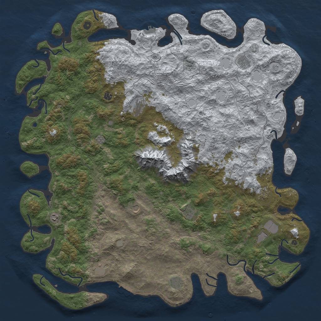 Rust Map: Procedural Map, Size: 6000, Seed: 1117522992, 20 Monuments